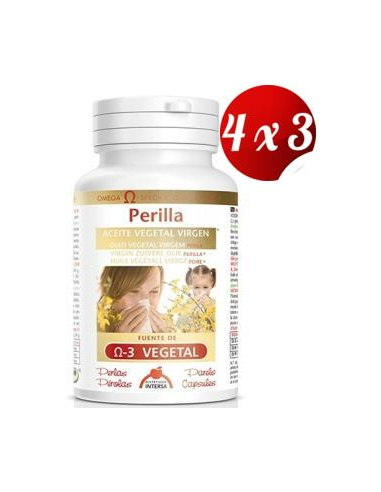 Pack 4x3 Perilla Aceite Vegetal 120 perlas de Intersa