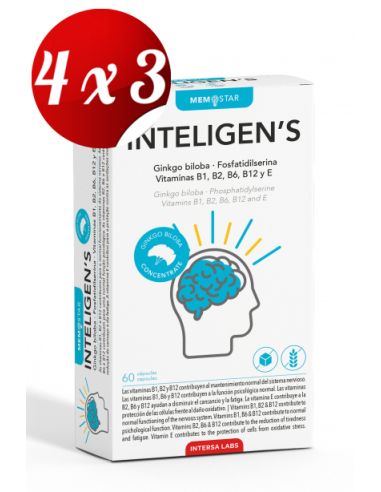 Pack 4x3 Inteligen´S 60 capsulas de Intersa