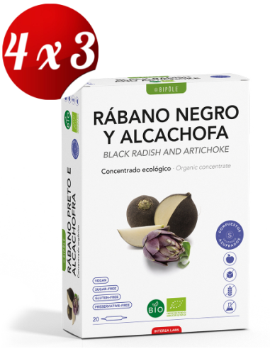 Pack 4x3 Bipole Rabano Negro Y Alcachofa 20 Amp de Intersa