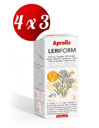 Pack 4x3 Aprolis Leriform Adultos Jarabe 180 Ml de Intersa