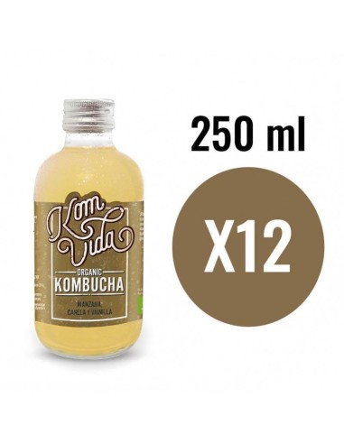 Kombucha Manzana, Canela y Vainilla Bio 12x250ml Komvida