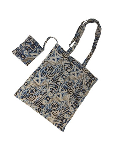 Bolsa Algodon Kalamkari Aqua India Alternativa 3