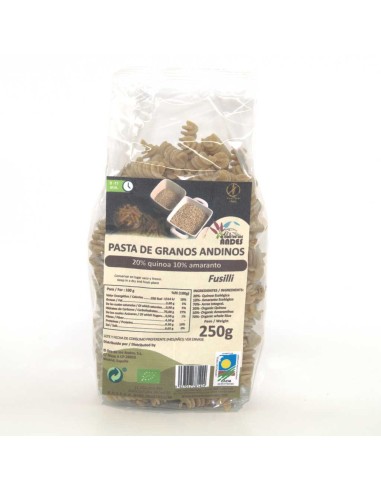 Fusilli De Arroz Integral, Quinoa, Amaranto 250 Gr de Oro De