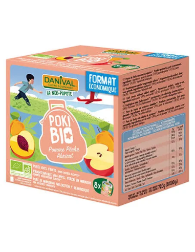 Pack 8 Smoothies de Manzana y Melocoton - 720g - Danival