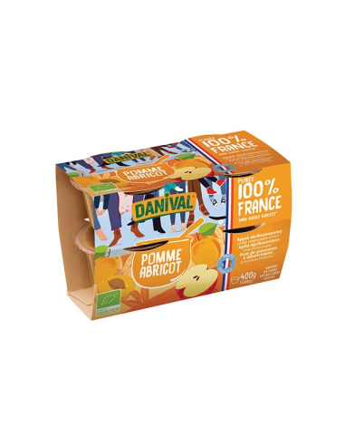 Danival Pack 4 Pures de manzana y albaricoque 400 gr