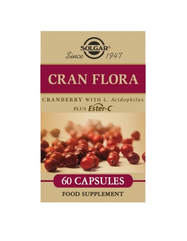 Cran Flora (Arándano Rojo, probióticos y EsterC®)  60 cápsulas vegetales Solgar