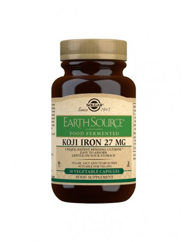 Earth Source® Koji Iron 27 mg  30 cápsulas vegetales Solgar