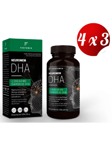 Pack 4x3 Neuromem Dha 60 Perlas de Herbora