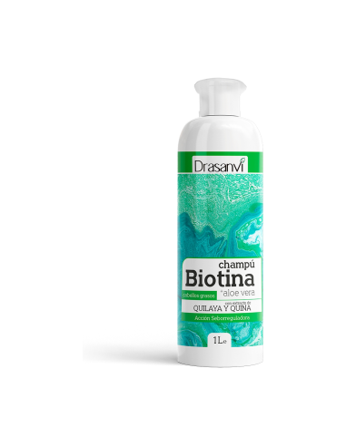 Champu Biotina Y Aloe Vera Cabello Graso 1L Bote Drasanvi