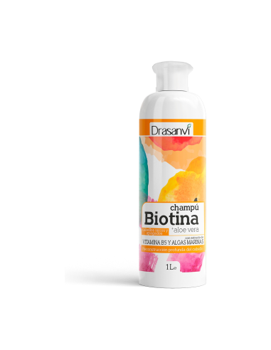 Champu Biotina Y Aloe Vera Cabello Seco Y Apagado 1L Bote Drasanvi