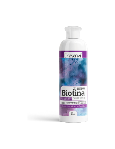 Champu Biotina Y Aloe Vera Cabello Teñidos Y Sensibles 1L Bote Drasanvi