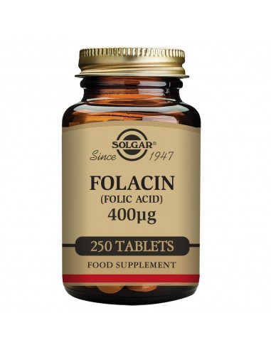 Folacín. Ácido Fólico 400 µg  250 comprimidos  Solgar