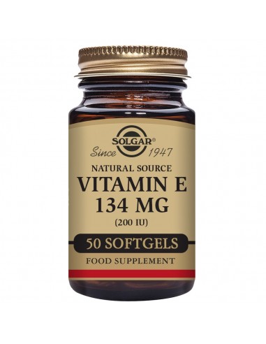 Vitamina E 200 UI  50 cápsulas blandas vegetales Solgar