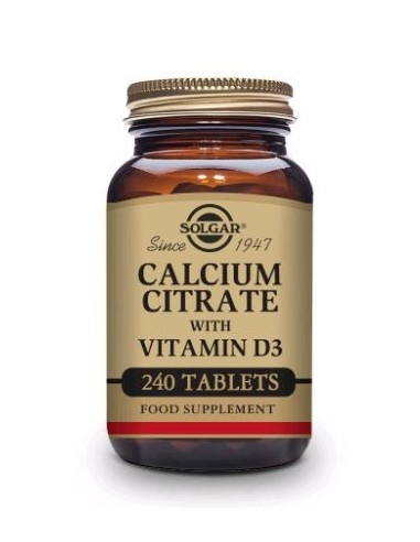 Citrato de Calcio con Vitamina D3  240 comprimidos Solgar