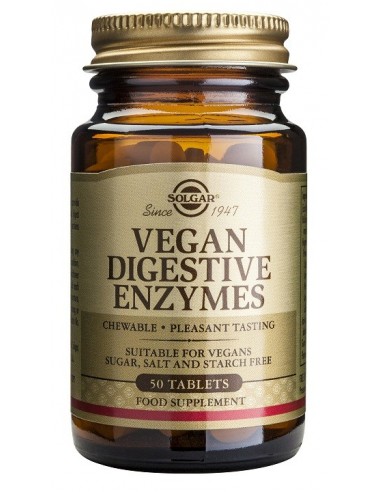 Vegan Enzimas Digestivas  50 comprimidos masticables Solgar