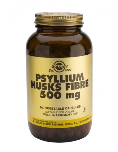 Fibra de Cáscara Psyllium 500 mg  200 cápsulas vegetales Solgar