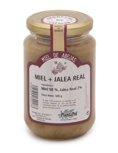 Miel Natural Con Jalea Real Bote Cristal 500 G de Planta Pol