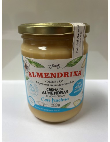 Crema Almendras Fructosa Tarro Cristal 500 Gr de Klam