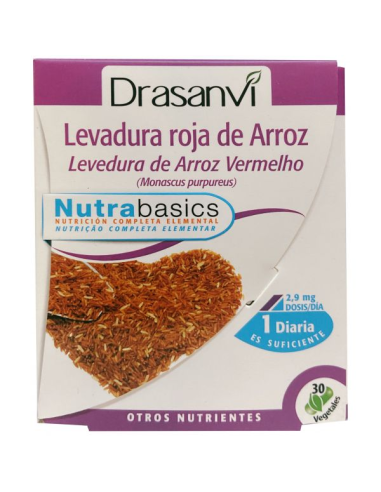 Levadura Roja Arroz (2,9Mg Monacolina K) 30 Capsulas Nutrabasicos Drasanvi