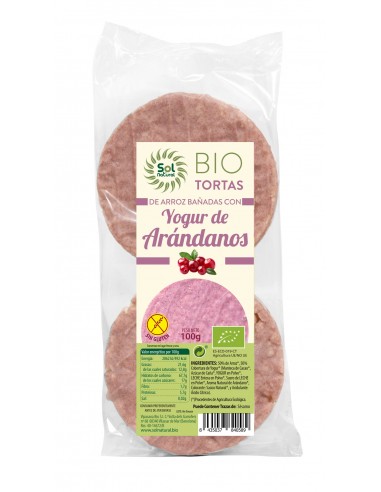 Tortas De Arroz Y Yogur Con Arándanos Bio 100 Gramos  Sol Natural