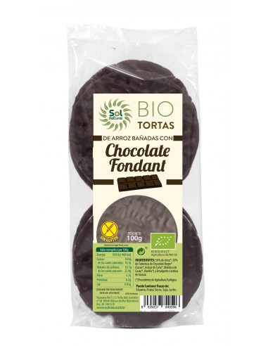 Tortas De Arroz Con Chocolate Fondant Bio 100 Gramos  Sol Natural