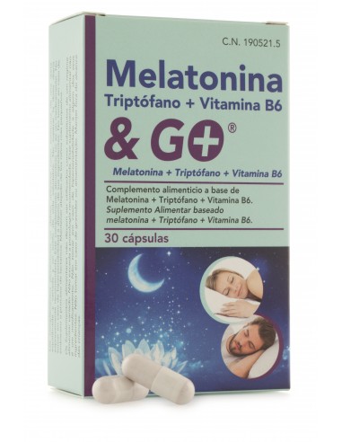 Melatonina + Triptofano + Vit. B6 & Go 30 Cap de Pharma&Go