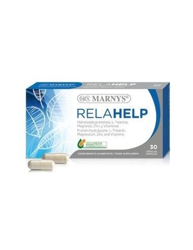 Relahelp   Hidrolizado Proteínas Leche+L-Teanina+Mg+Zinc+ Biotina+Vitaminas 30 Cápsulas Vegetales Marnys