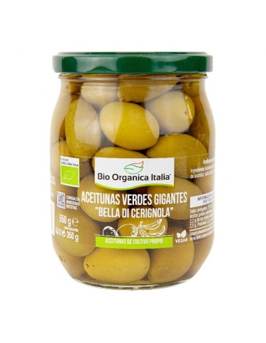 Aceituna Verde Gigante 550 Gramos Bio Bio Organica Italia