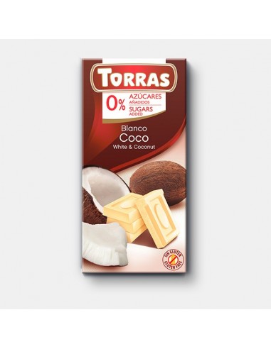 Chocolate Blanco Con Coco 75 Gr de Torras