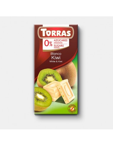 Chocolate Blanco Con Kiwi 75 Gr de Torras