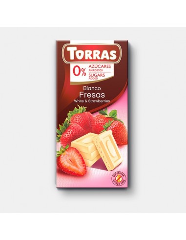 Chocolate Blanco Y Fresa 75 Gr de Torras