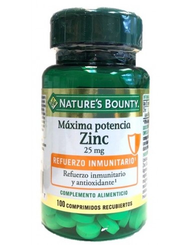 Zinc 25Mg. 100Comp. de Nature S Bounty