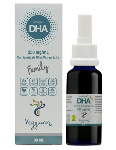 Dha Omega 3 Family Líquida, 30 Ml, Pipeta Graduada Veggunn