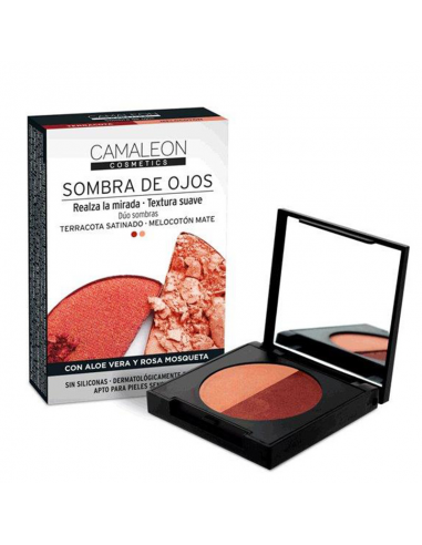 Camaleon Sombra De Ojos Duo  Terracota-Melocoton de Camaleon Cosmetics