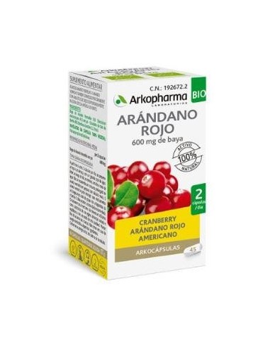 Arandano Rojo 45Arkocapsulas. Bio de Arkopharma