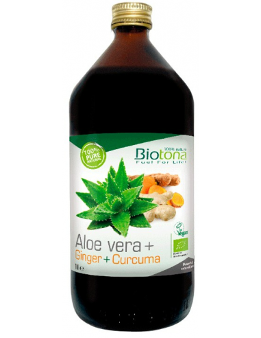 Jugo De Aloe + Jengibre + Curcuma 1L. Bio de Biotona