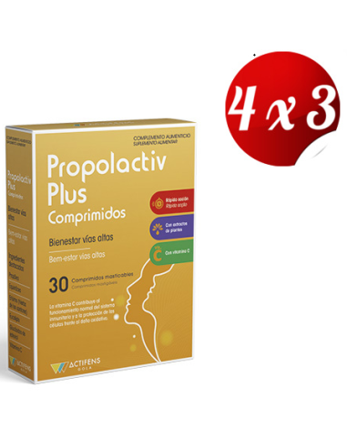 Pack 4x3 Propolactiv Plus 30 Comprimidos de Herbora