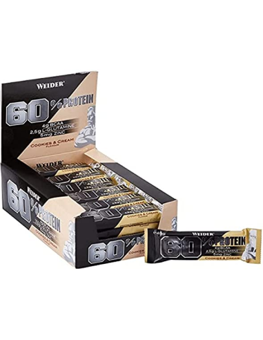 Weider Protein 60% Barritas Vainilla-Caramelo 24Ud de Weider