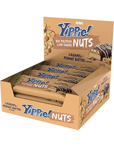 Yippie Nuts Bar caramel-Peanut butter 45 gr 6 uds de Weider