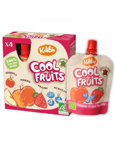 Vitabio - Cool Fruits Manzana Fresa Arandanos 4 x 90 g de Baby Bio