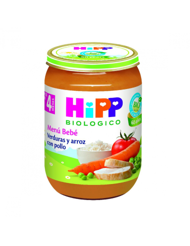 Tarrito De Verduras Y Arroz Con Pollo Bio 190 G De Hipp