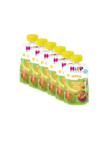 Pouches De Manzana Pera Y Platano  Bebibles 100 Gramos Hipp