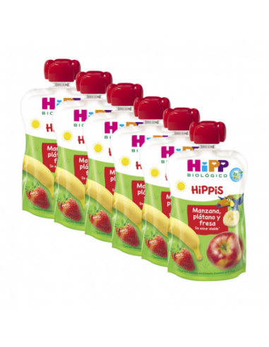 Pouches De Manzana Platano Y Fresa Bebibles 100Gr Hipp