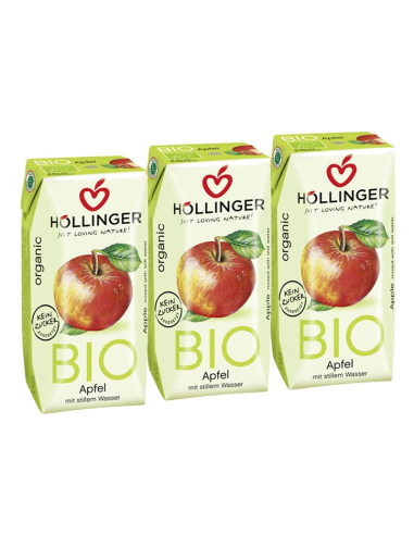 Minibrick Zumo De Manzana Bio 3 x 200 ml de Hollinger