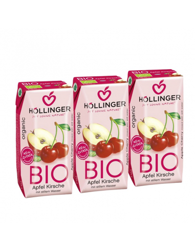 Minibrick Zumo De Manzana-Cereza Bio 3 x 200 ml de Hollinger