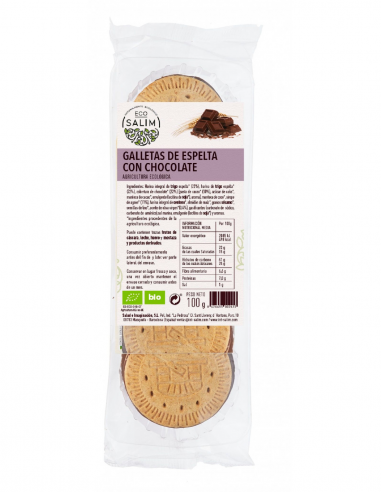 Galletas Espelta Rellenas Choco. 80 Gr de Ecosalim