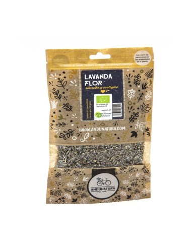 Lavanda (Espliego) flor bio bolsa kraft 40 g Andunatura