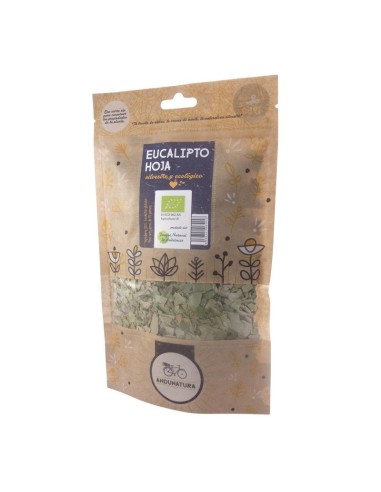 Eucalipto hoja bio y silvestre bolsa kraft 60 gr.Andunatura