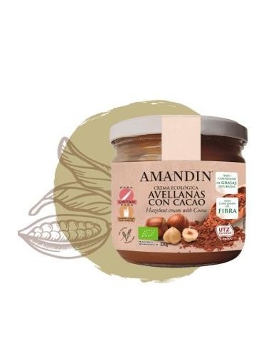 Crema De Avellanas Con Cacao 330 Gramos Bio Amandin