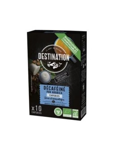 Capsulas Biodegradables Pur Arabica Descafeinado Bio, 10X5,5 G de Destination